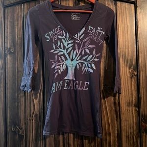 Y2K American Eagle Top 3/4 sleeve